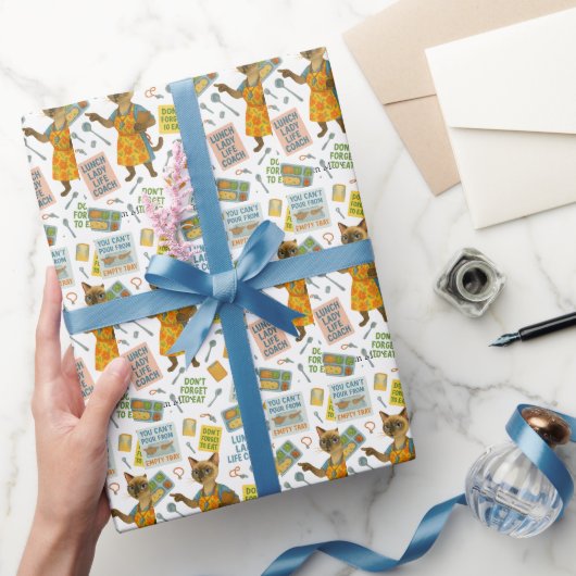 Lunch Lady Life Coach  for Cat  Lovers Cafeteria  Geschenkpapier (Schenken)
