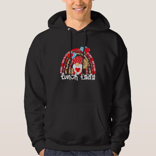 Lunch Lady Love Valentine's Day Gnome Cafeteria He Hoodie (Vorderseite)