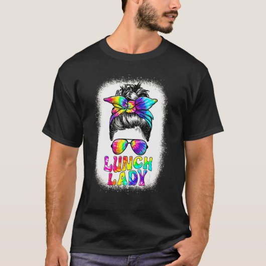 Lunch Lady Messy Bun Retro Lunch Ladys Squad Café T-Shirt (Vorderseite)