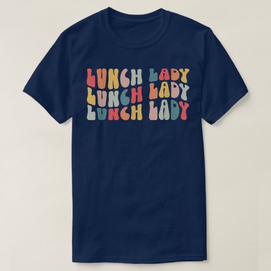 Lunch Lady Retro Groovy Schule T-Shirt (Design vorne)
