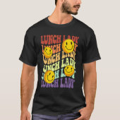 Lunch Lady Retro Lächeln Gesicht zurück zu Schule  T-Shirt (Vorderseite)