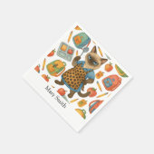 Lunch Lady serving food for Cat Lovers Serviette (Ecke)