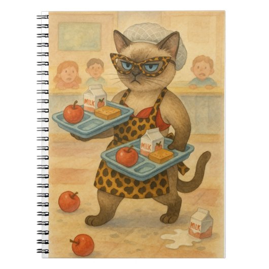 Lunch Lady serving food in school  Notizblock (Vorderseite)
