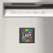 Lunch Lady Squad Cafeteria Workers Square Magnet (In Situ (Geschirrspüler))