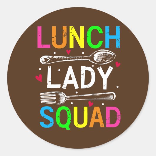 Lunch Lady Squad Design Cafeteria Crew Lunch Lady Runder Aufkleber (Vorderseite)