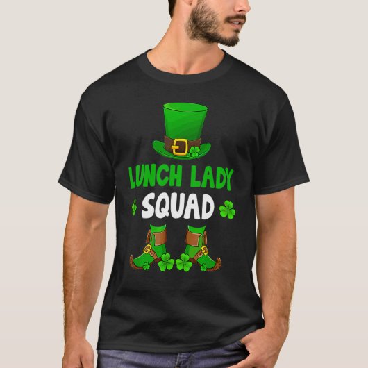 Lunch Lady Squad Funny Leprechaun Happy St Patrick T-Shirt (Vorderseite)