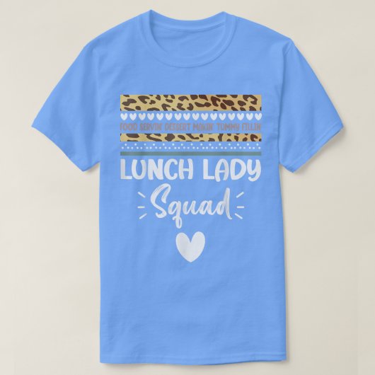 Lunch Lady Squad Leopard Regenbogen Niedlich Zurüc T-Shirt (Design vorne)