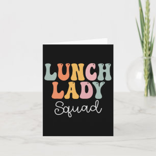 Lunch Lady Squad Retro Groovy Vintag erster Tag Karte