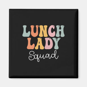 Lunch Lady Squad Retro Groovy Vintag erster Tag Magnet
