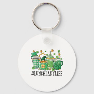 Lunch Lady St. Patricks Day Kaffee Liebhaber Gnom  Schlüsselanhänger