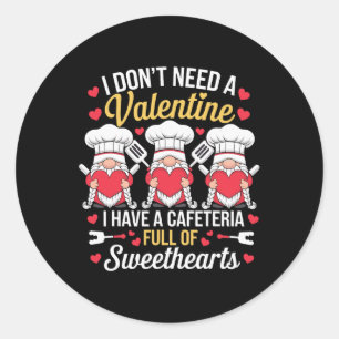 Lunch Lady Valentine ich habe eine Cafeteria volle Runder Aufkleber