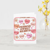 Lunch Lady Valentines Day Retro Cute Cafeteria Swe Karte (Gelbe Blume)