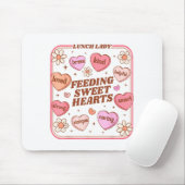 Lunch Lady Valentines Day Retro Cute Cafeteria Swe Mousepad (Mit Mouse)