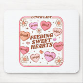 Lunch Lady Valentines Day Retro Cute Cafeteria Swe Mousepad (Vorne)