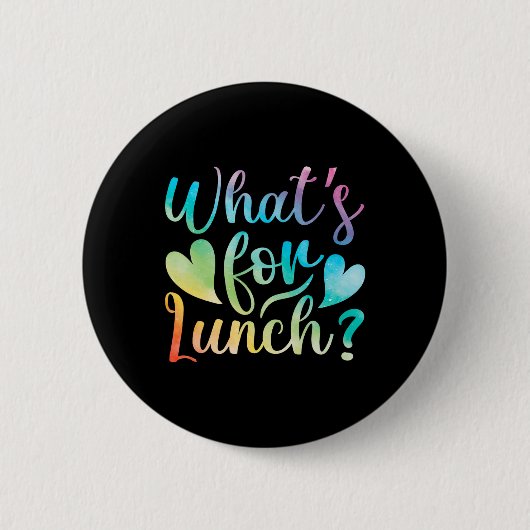 Lunch Lady Was gibt's zum Mittagessen Schulcafeter Button (Vorderseite)