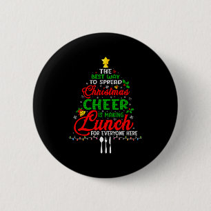 Lunch Lady Weihnachten Xmas Schulcafeteria Mittage Button
