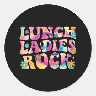 Lunch Ladys Rock Gefärbte Krawatte Cafeteria Crew Runder Aufkleber