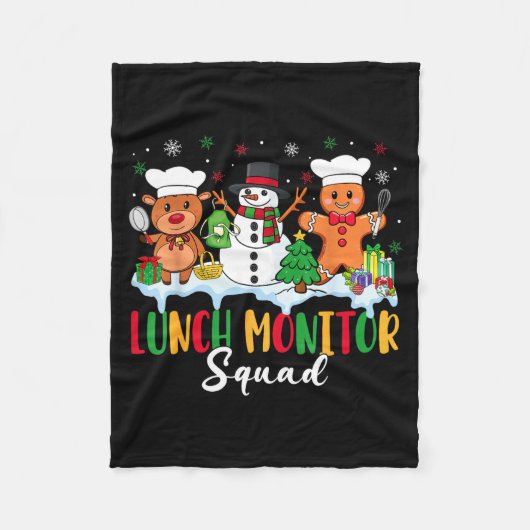 Lunch Monitor Squad Reindeer Snowman Gingerbread C Fleecedecke (Vorderseite)