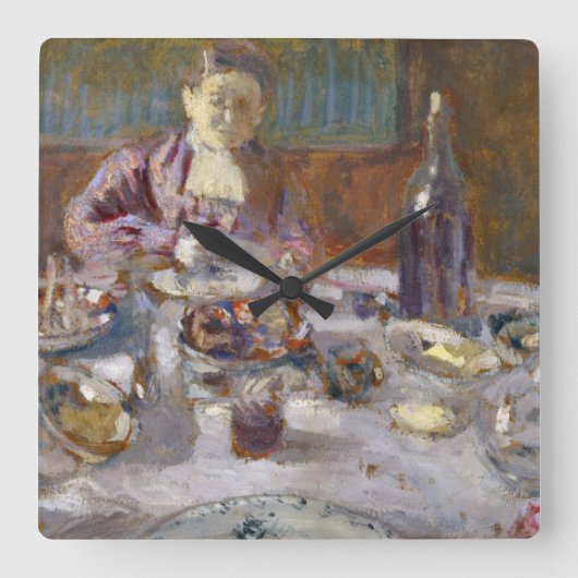 Lunch Quadratische Wanduhr (Vorderseite)