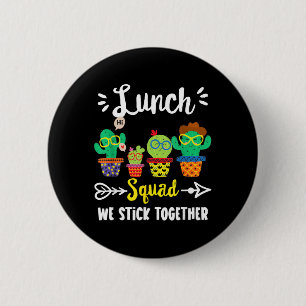 Lunch-Truppe Lustiger Schule Kaktus Team Mittagess Button