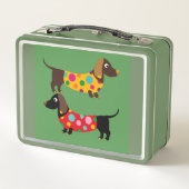 Lunchbox-Design mit Dachshunden Metall Brotdose (Rückseite)