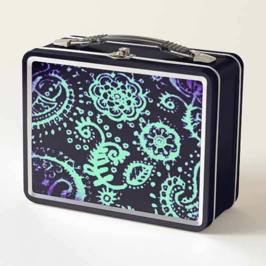 Lunchbox Seegrün und violettes Farbverlauf-Design (Vorderseite)