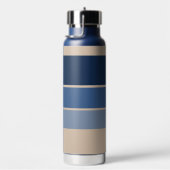 Lunchbox Vibes Retro Beige & Blue Colorway Streife Trinkflasche (rechts)