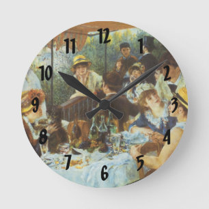 Luncheon der Booteilnehmer von Pierre Renoir Runde Wanduhr