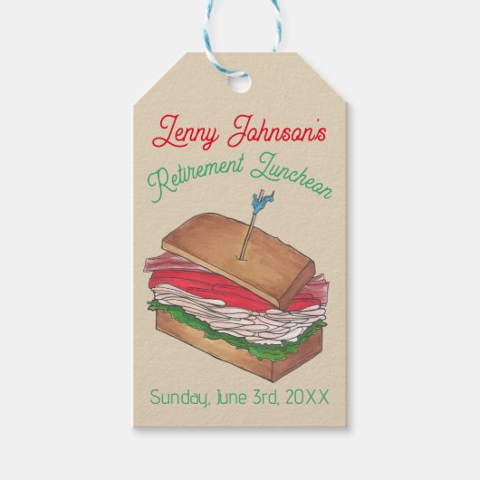 Luncheon Lunch Türkei Club Sandwich Geschenkanhänger (Vorderseite)