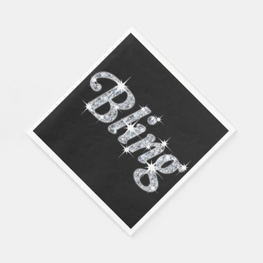 Luncheon Napkin mit Imitats Diamond Bling Design Serviette (Ecke)