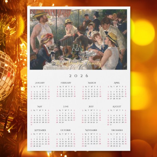 Luncheon of the Boating Party Renoir 2026 Calendar Magnetkarte