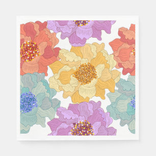 Luncheon Paper Napkins-Floral Serviette