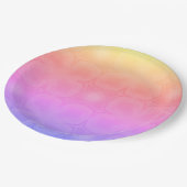 Luncheon Paper Napkins in pink purple yellow Pappteller (Schrägansicht)