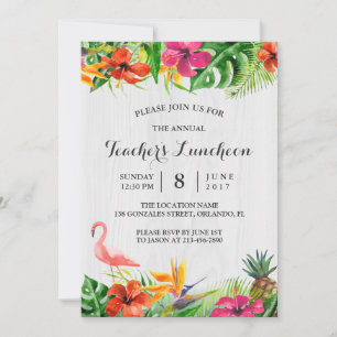 Luncheon Tropischer Flamingo Einladung