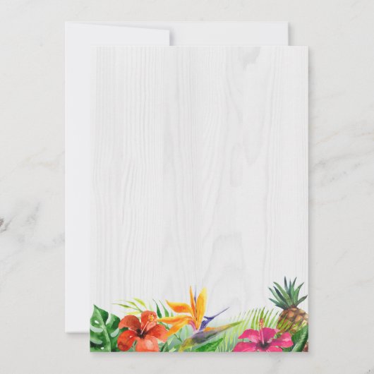 Luncheon | Tropischer Flamingo Einladung (Rückseite)