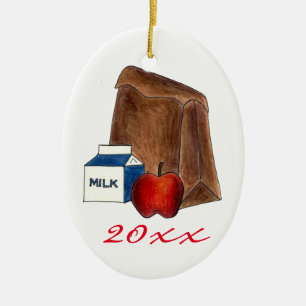 Lunchmilch Apple Lieblings-Lehrer Geschenk Keramik Ornament