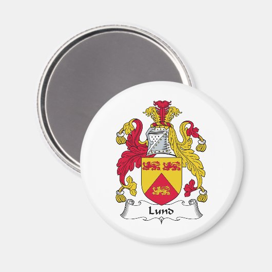 Lund Familienwappen Magnet (Vorderseite/Rückseite)