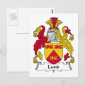 Lund Familienwappen Postkarte (Vorne/Hinten)
