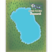Lund Fjord Denmark Karte Aufkleber (Vorderseite)