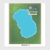 Lund Fjord Denmark Karte Aufkleber (Blatt)
