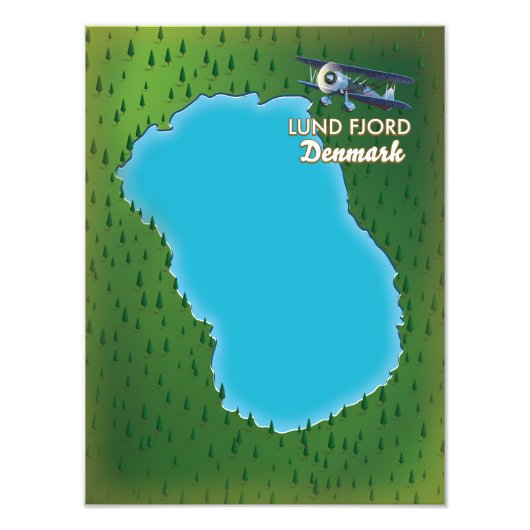 Lund Fjord Denmark Karte Fotodruck (Vorne)