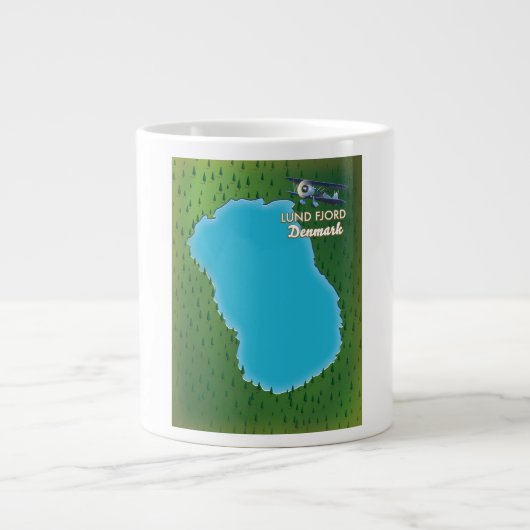 Lund Fjord Denmark Karte Jumbo-Tasse (Vorderseite)