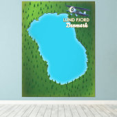 Lund Fjord Denmark Karte Leinwanddruck (Insitu (Holzboden))