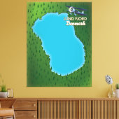 Lund Fjord Denmark Karte Leinwanddruck (Insitu (Wohnzimmer))