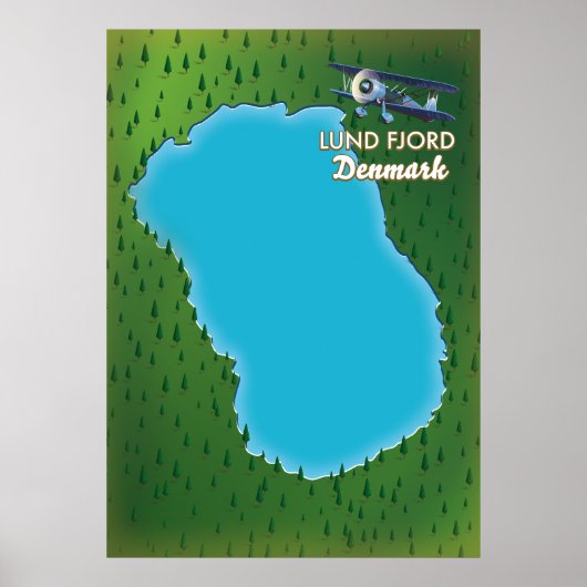 Lund Fjord Denmark Karte Poster (Vorne)
