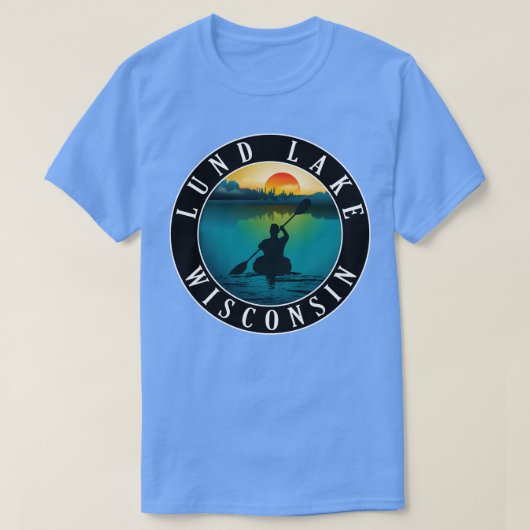 Lund Lake Wisconsin Kayaking T-Shirt (Design vorne)