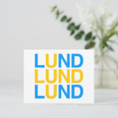 LUND Schwedische Flagge Postkarte (Stehend Vorderseite)