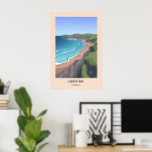 Lundy Bay Cornwall Moderne Reiseposter Poster (Heimbüro)