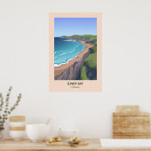 Lundy Bay Cornwall Moderne Reiseposter Poster (Küche)