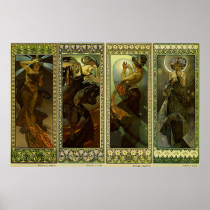 Lune et Etoiles - 1902 - von Alphonse Mucha Poster